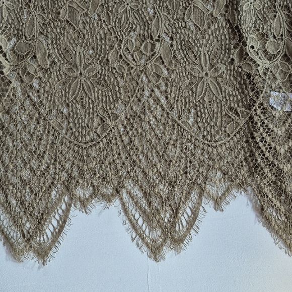 BKE Taupe Crocheted Lace Sleeveless Tank Top - Picture 4 of 6